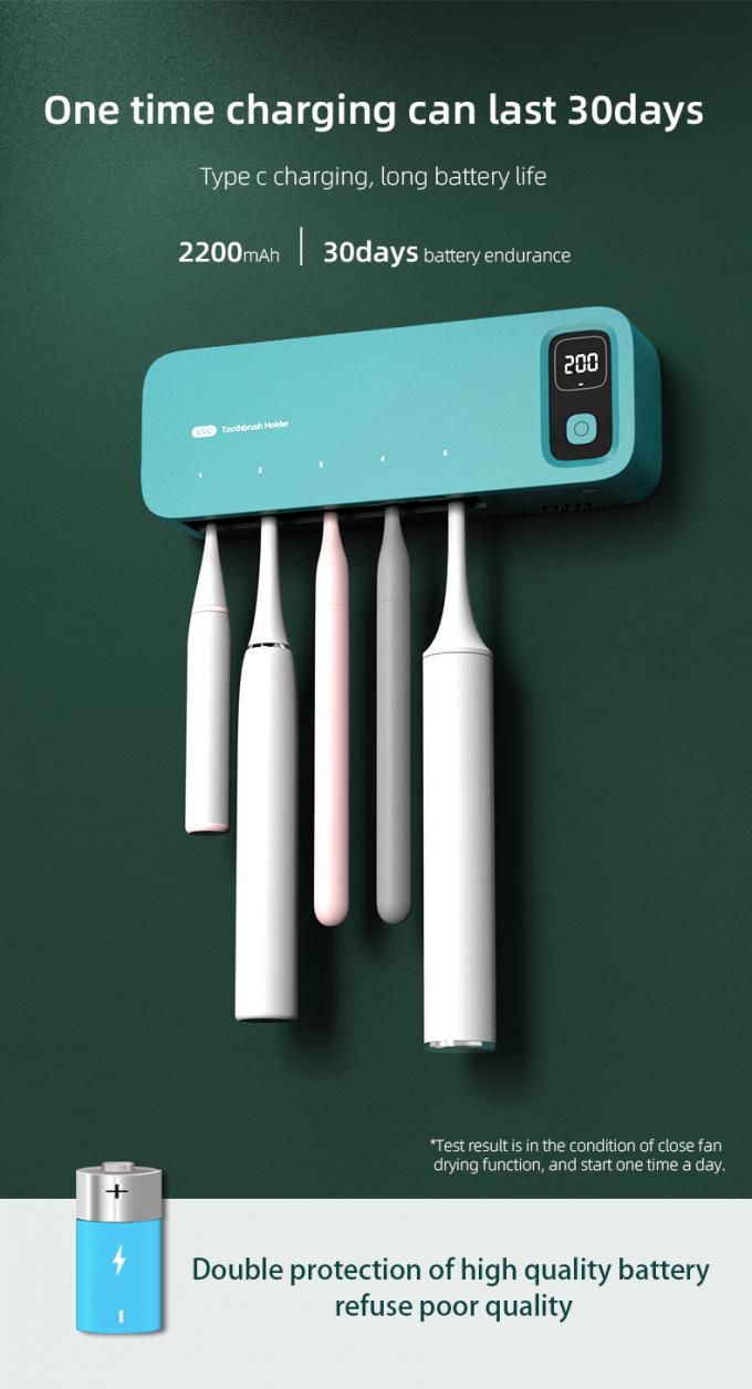 Home Batterij UVC Lichtsterilisator Slim wandborstel sanitizer 8