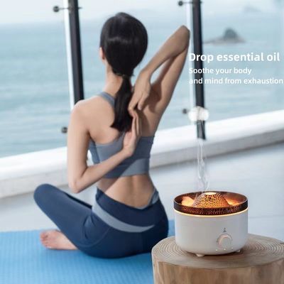 Seren Sleep Fire Vlamvochtigingsapparaat met 7-kleurig LED-licht voor aromatherapie en stressverlichting