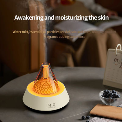 Timerinstelling 2/4/6 uur Aroma Fire Flame Humidifier met 7 kleuren Led Light