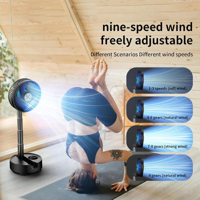 Socool ventilator 20000mAh Draagbare ventilator Verstelbare opvouwbare tafelventilator Super stil 9 snelheidsniveaus Afstandsbediening Indoor / Outdoor Camping
