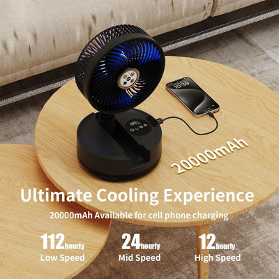Socool ventilator 20000mAh Super Wind Draagbare ventilator Afstandsbediening Indoor En Outdoor Camping Ventilator Stretchable Regeling 9th Speed 8h Timing USB Emergency Power Supply Opvouwbare ventilator