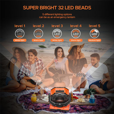 Socool ventilator 40000mAh 5 snelheid Draagbare camping ventilator Niveaus Oplaadbare ventilator Met ABS Lichaam Silicone Jacket Manganese Steel Hook And Bracket