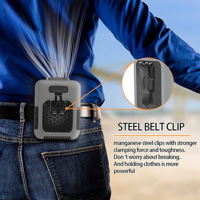 Socool Fan Clip Waist Fan 8000mAh3 Snelheidsniveaus Multifunctionele Draagbare Fan Indoor/Outdoor ABS Body Silicone Jacket Manganese Steel Hook Manganese Steel Bracket